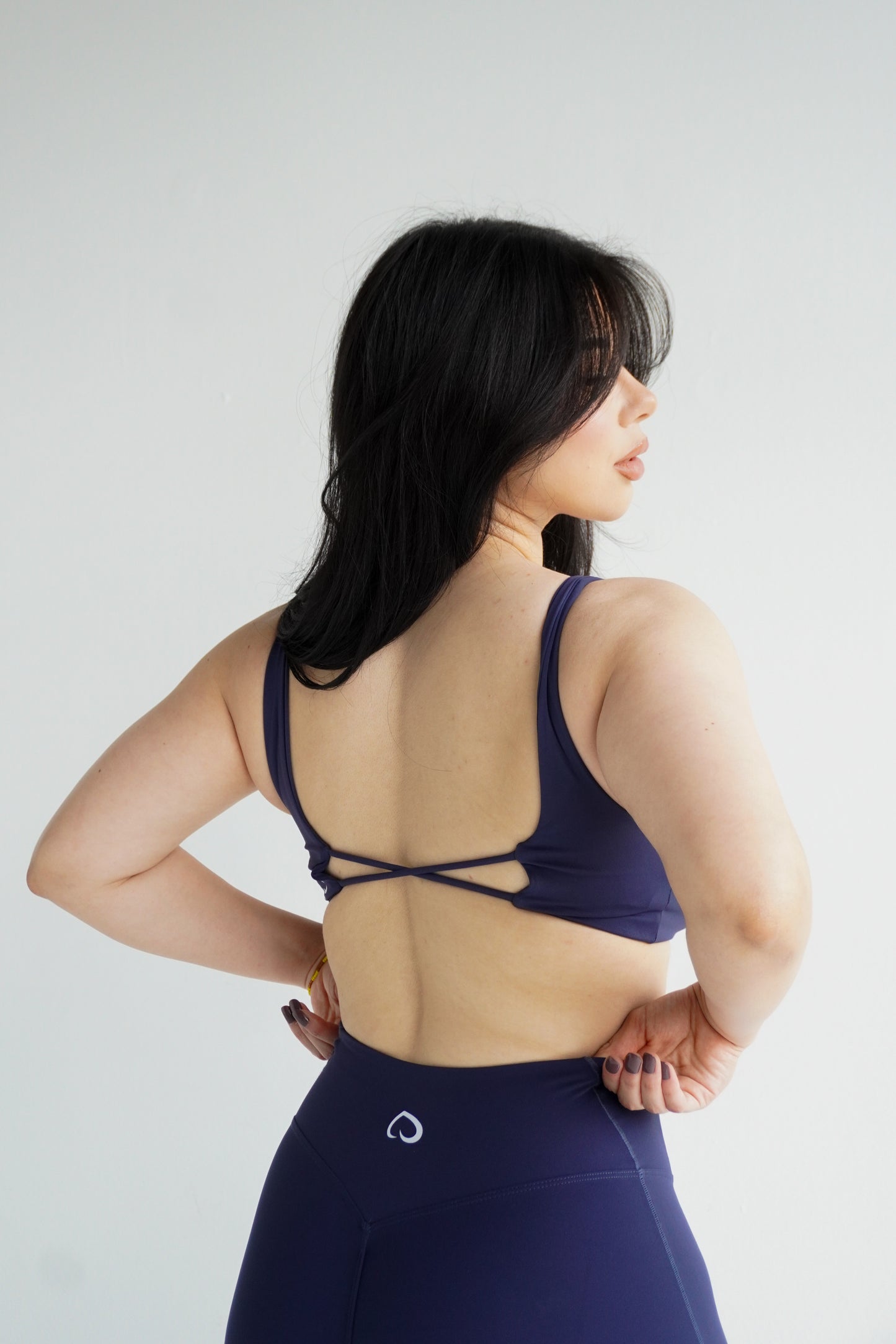 Navy High Waisted Flare Leggings